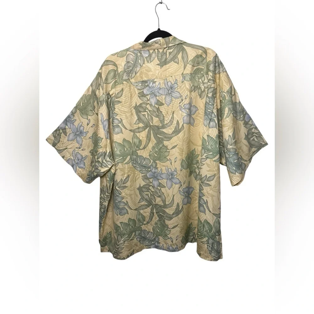 Tommy Bahama Floral Hawaiian Print Silk Camp Shirt Size XXL